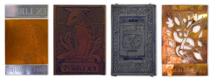 Some of the 'Bookplates Unbound' printing plates   Photo:Doug Spowart