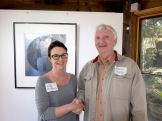 William Kelly with Nicola Stairmand at Baldessin Press Studio SLV Creative Fellowship Residency announcement event Spetember 27, 2015 PHOTO: Doug Spowart