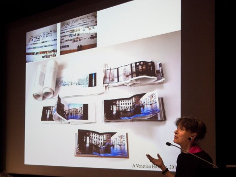 Helen Douglas presenting her Siganto Foundation Artists' Book Lecture March 2017