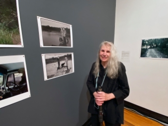 Julie Millowick with her photos of Christian